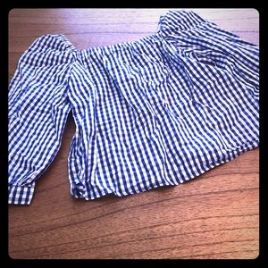 Zara kids collection blue and white gingham